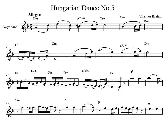 دانلود Hungarian Dance no.5 از برامس